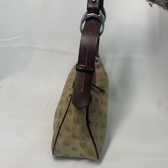 Dooney & Bourke Quilted East West Slouch Bag & Harness Strap-Khaki/Burnt Cedar - Picture 10 of 15